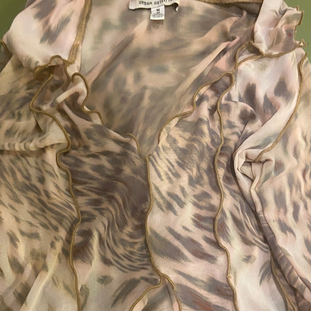 URBAN OUTFITTERS<3 LEOPARD MESHY PRINT TOP 2-8
